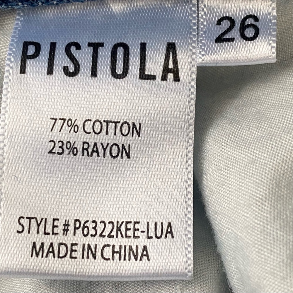 Pistola Light Blue Distressed Straight Leg Jeans Sz 26 - Picture 8 of 11